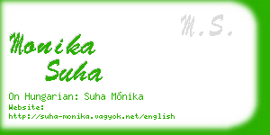 monika suha business card