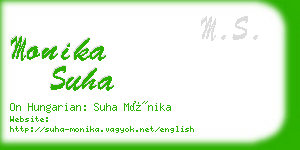 monika suha business card